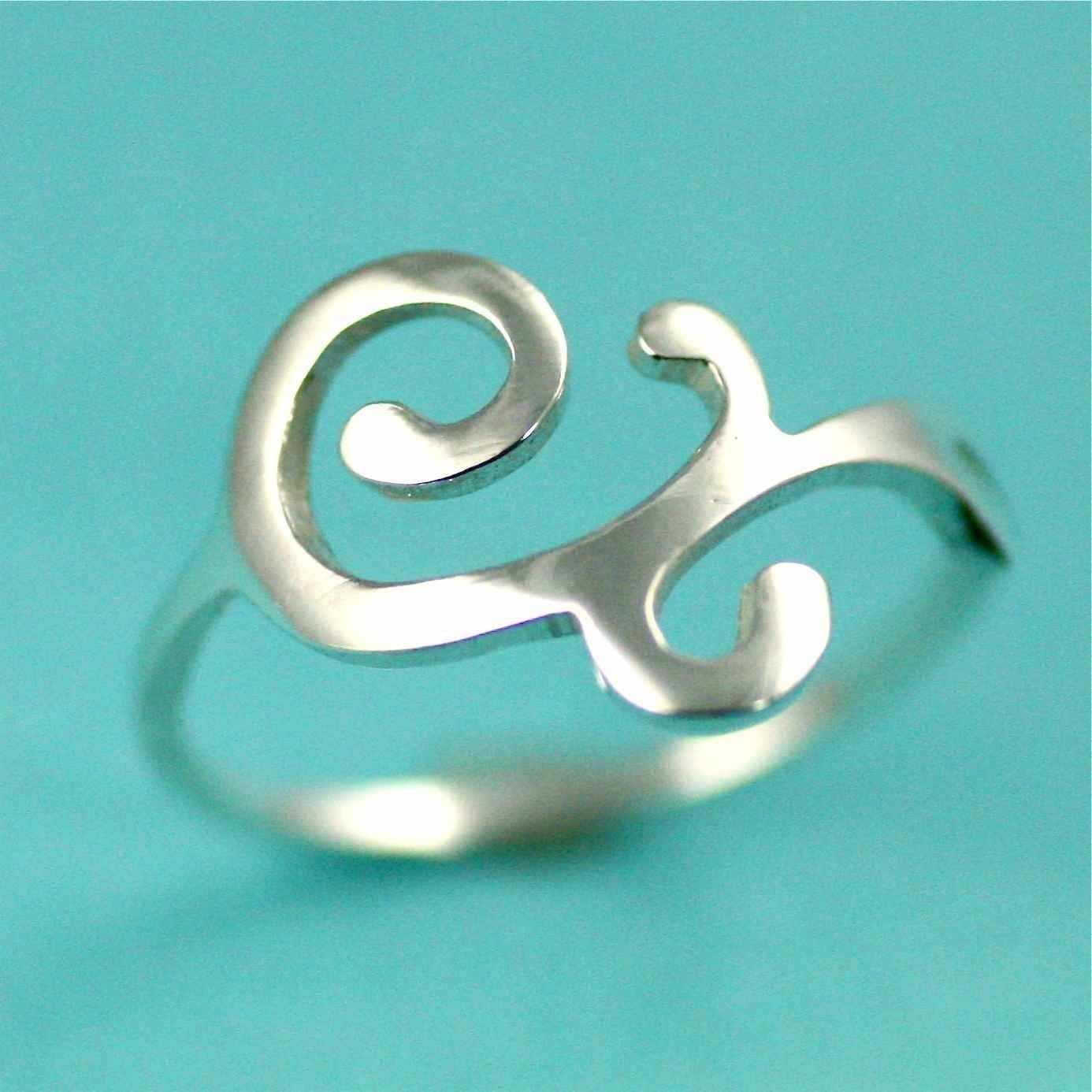 Silver Dainty Scroll Ring