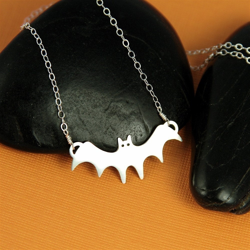 Silver Bat in the Belfry Necklace