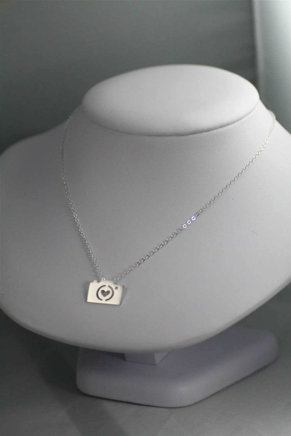 Camera Love Silhouette Necklace in Silver