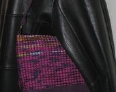 Raspberry and multi handwoven handbag