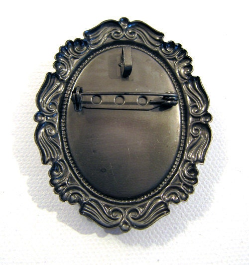 Skeleton Lady Cameo Brooch and Pendant