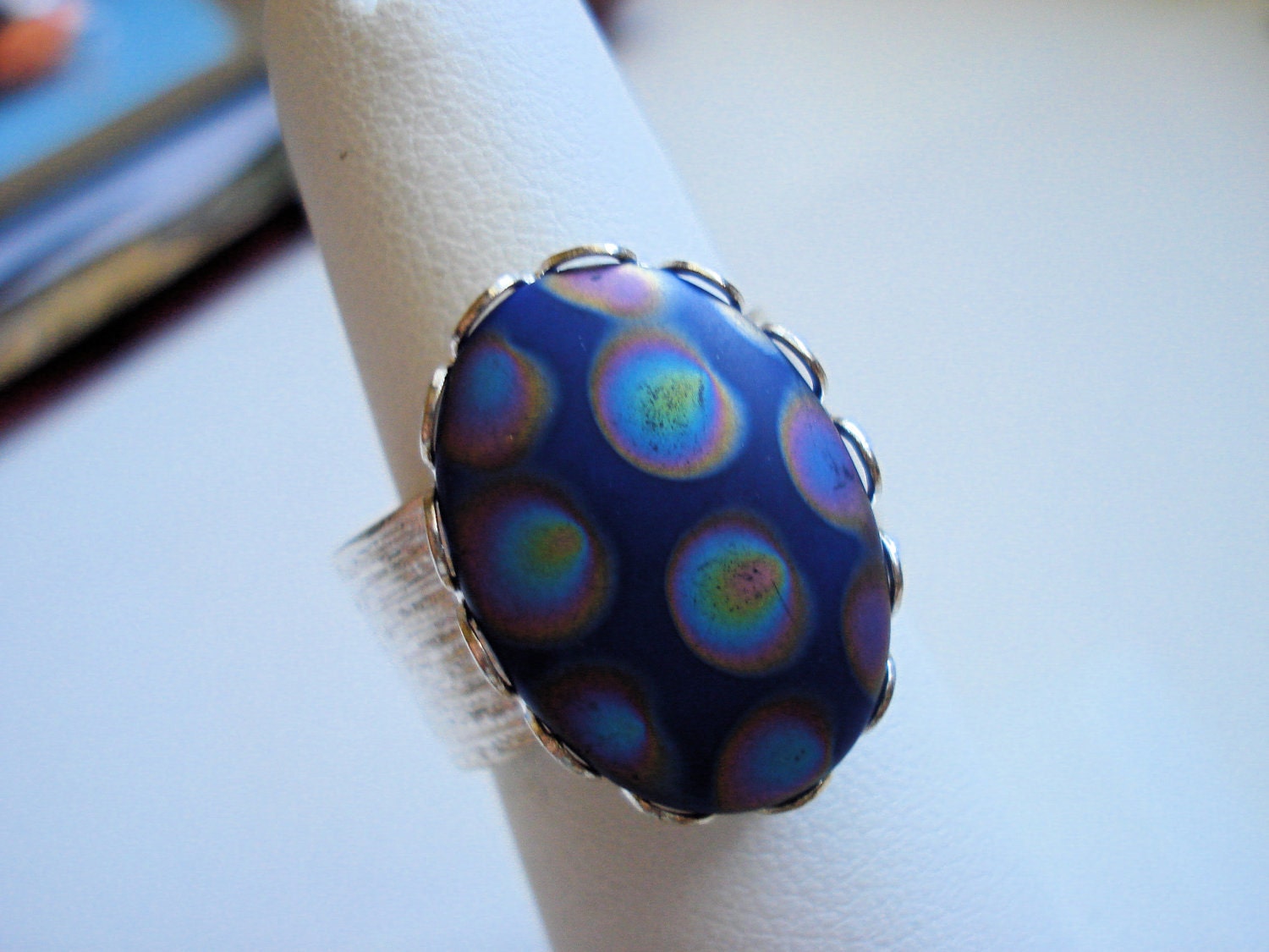 Oil Spot Silver Ring