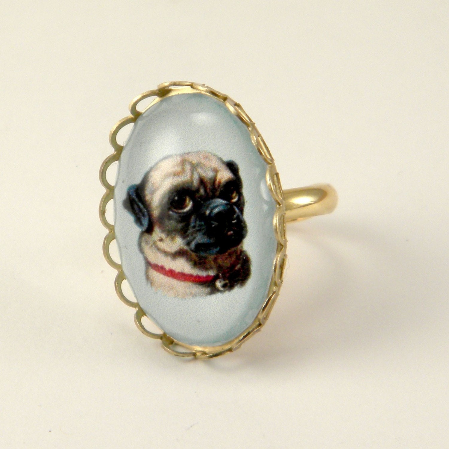 Lil Clyde the Handsome Pug Petite Ring