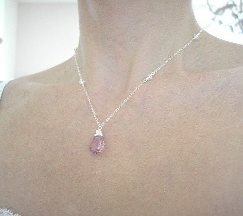 Princess Swarovski Baroque Necklace (Light Amethyst)