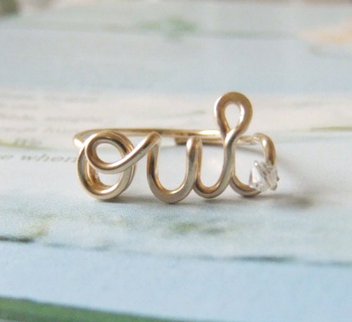 oui ring in 14k gold filled with swarovski crystal