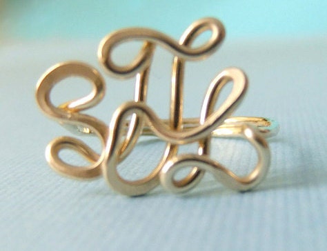 Handcrafted Monogram Ring (14k gold filled)