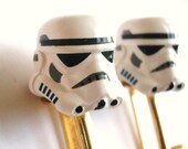 Star Wars Storm Trooper Helmet LEGO Gold Cufflinks
