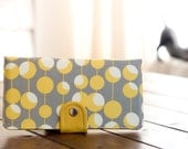 Handmade Wallet - BiFold Wallet Clutch - Vegan Wallet / Modern Lantern in Mustard -- PREORDER