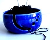 Cobalt Blue Ceramic Wheel Thrown Yarn Bowl - Made To Order