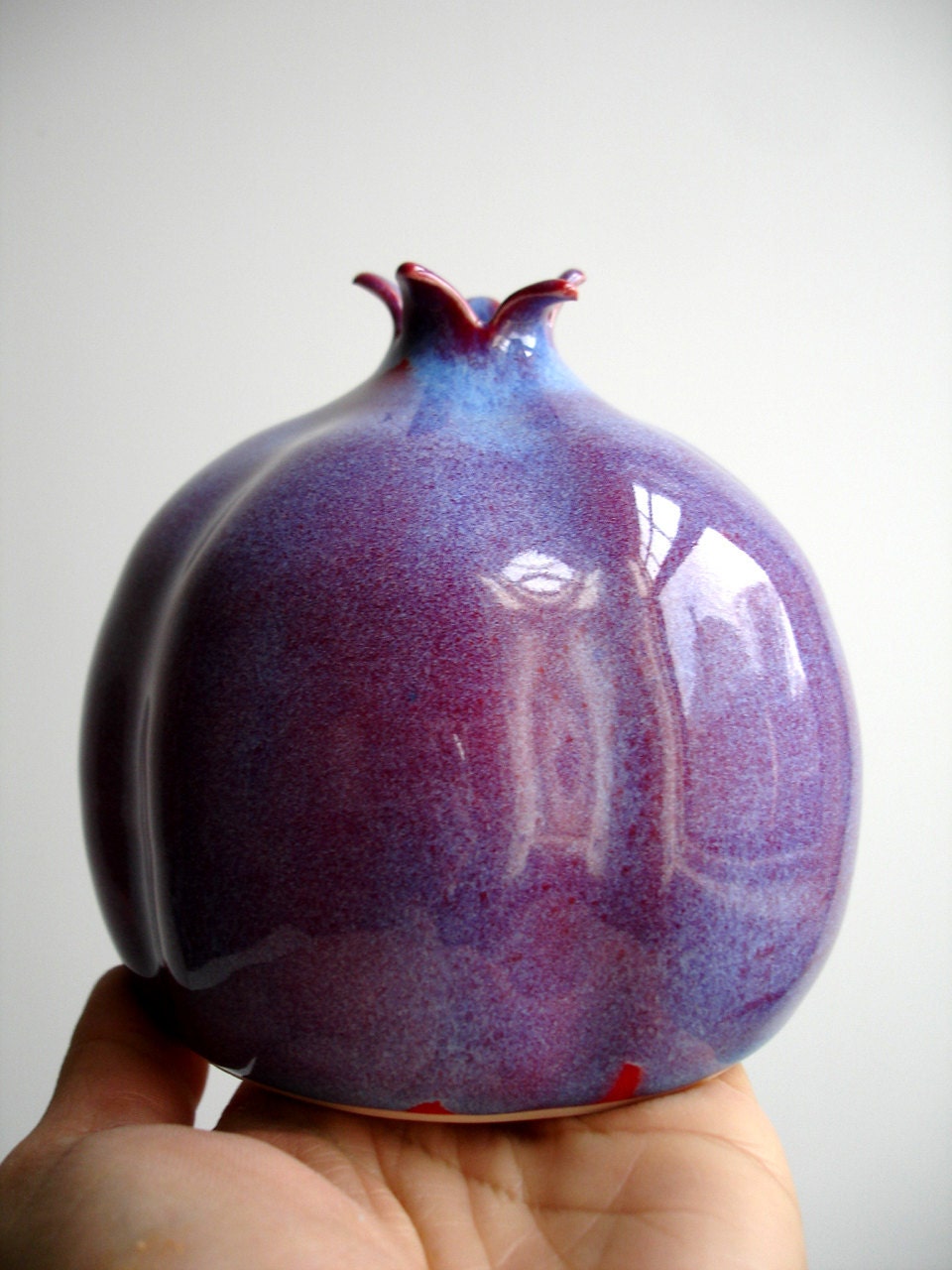 Purple Porcelain Pomegranate Vase