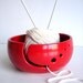 Red Simple Modern Ceramic Wheel Thrown Yarn Bowl - Made to order