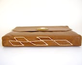 Caramel Leather Hand Bound Journal, Spine Stitched, Reclaimed Leather