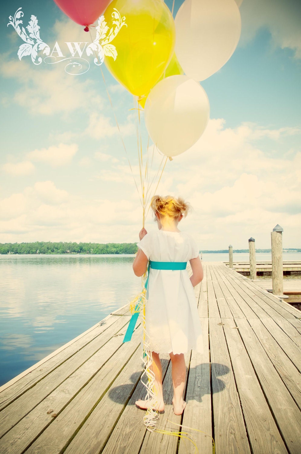 White Eyelet  Heirloom with Sorbet ribbon Shift Dress