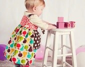 Knot knot goose  bit of WHIMSY apples and pears FABRIC corsage- Apron Dress