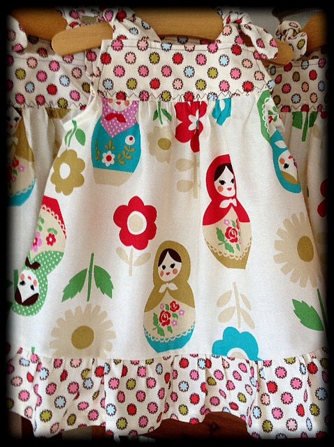SALE Forget Me Knot  Matryoshka Russian Nesting doll jumper-tunic style top