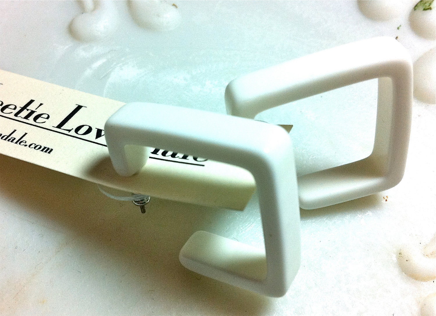 White Quad Hoops - lucite square hoop earrings