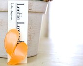 Angel Wing Earrings - Peach Silk Moonglow - lucite post earrings