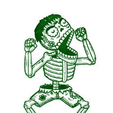 El Hulk Calavera Limited Edition Gocco Screenprint