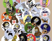 6 Pinback Buttons of your Choice from Mis Nopales Art