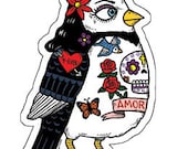 Mrs Rockabilly Bird Die Cut Vinyl Sticker