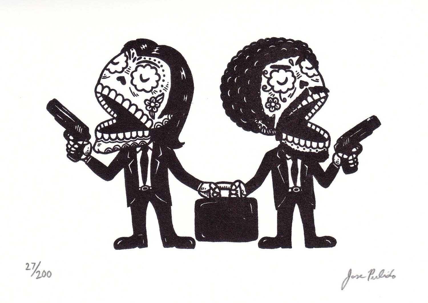 Pulp Fiction Calaveras Limited Edition Gocco Serigraph