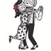 Dancing Calaveras Limited Edition Gocco Serigraph