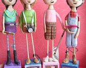 Customize your own Lady paper clay sculpture unique gift for Mother Sister Friend