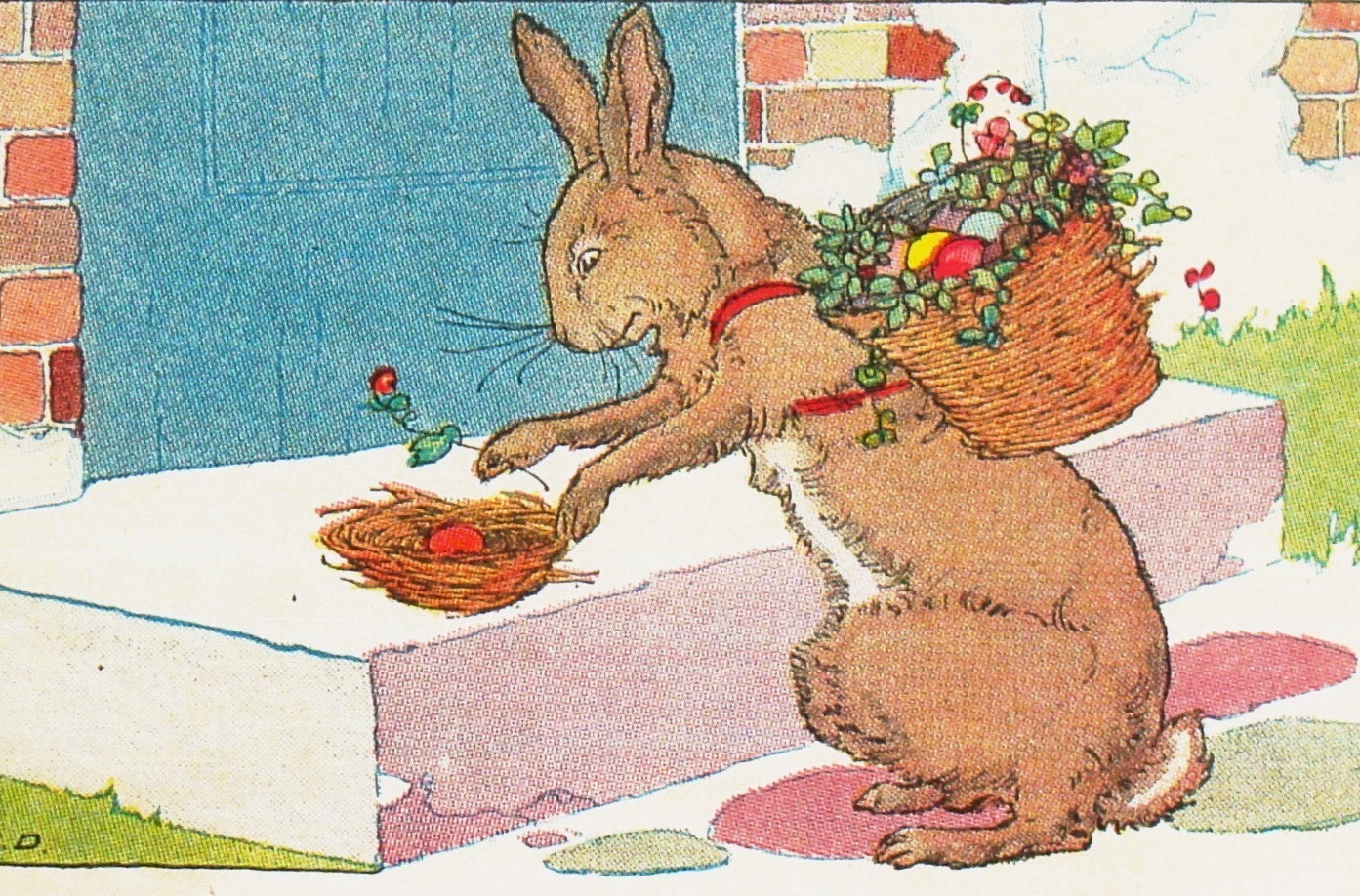 Vintage Easter Bunny Card - Happy Easter