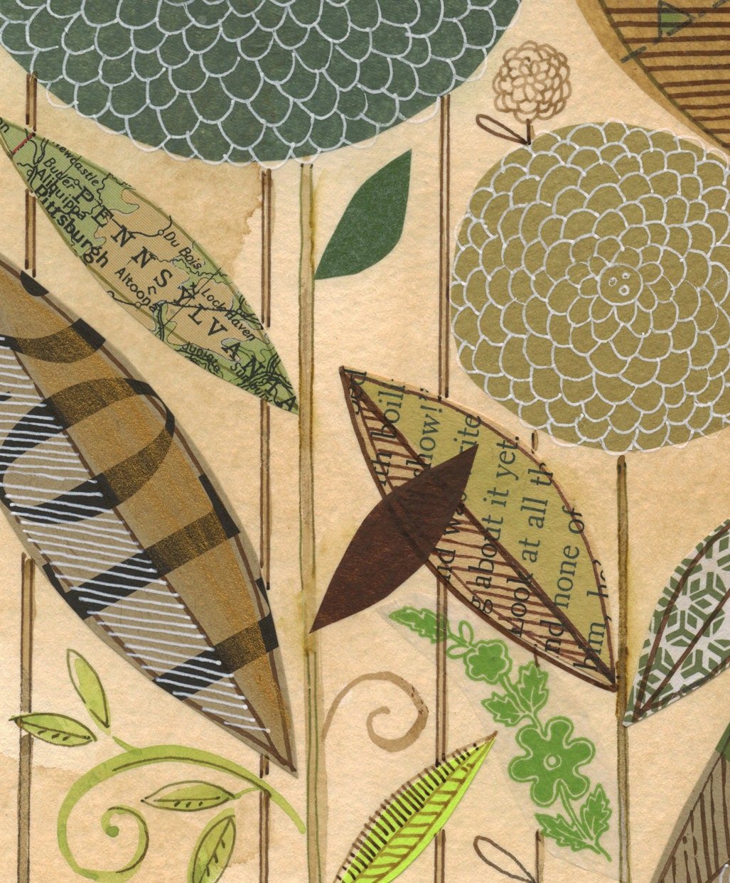 haven - ORIGINAL collage drawing