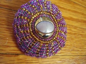 Beaded Button Pin