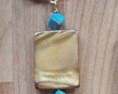 Shell and Turquoise Dangle Earrings