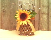 Primitive Hand Grater / Home Decor/ Sunflower Arrangement