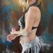 16x24" print of Bellydancer oil portrait figurative narrative painting by Kimberly Dow