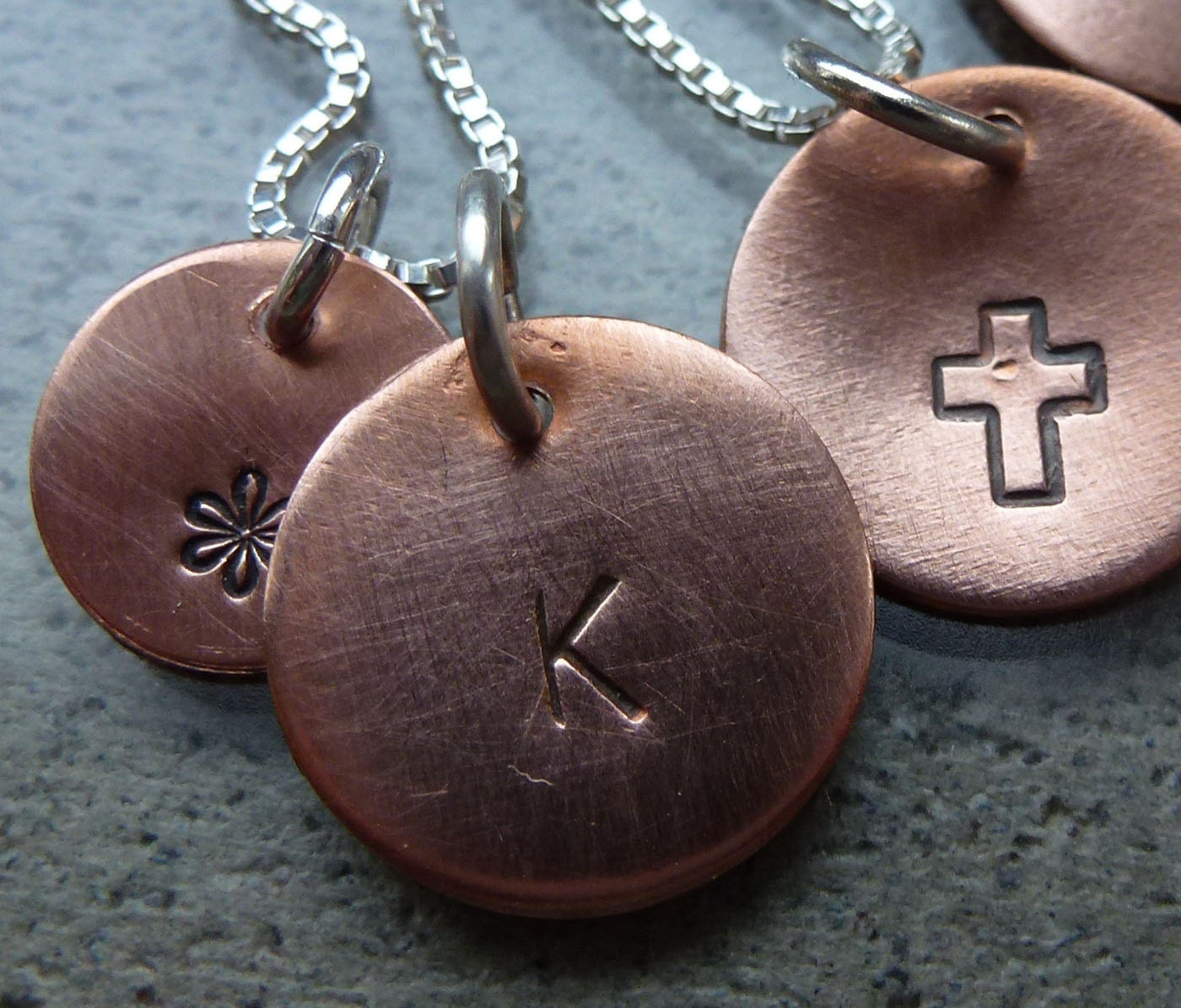 Hand Stamped Custom Copper Charm - Add On 1/2" Copper Charm - Mommy's Necklace - personalized jewelry women