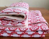 Organic Baby Blanket and Set of 2 Burp Cloths, POSIES
