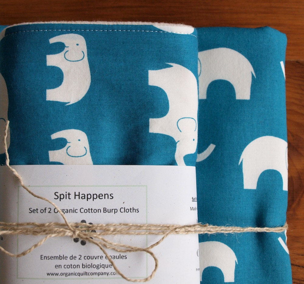 Organic Baby Blanket and Set of 2 Burp Cloths, Ellie, LAST SET