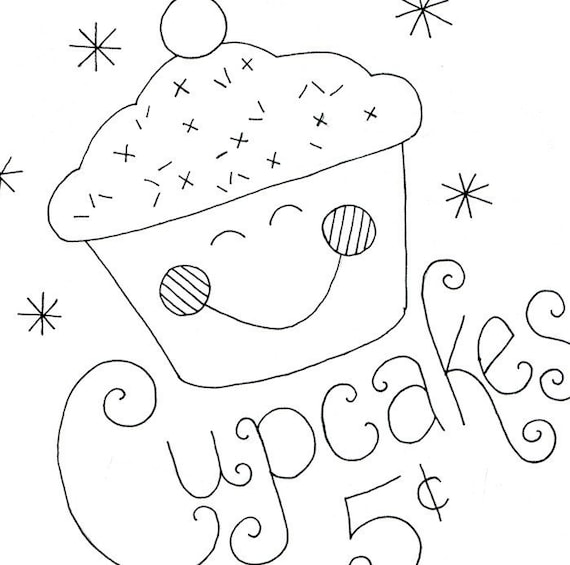 Cupcake Embroidery Pattern