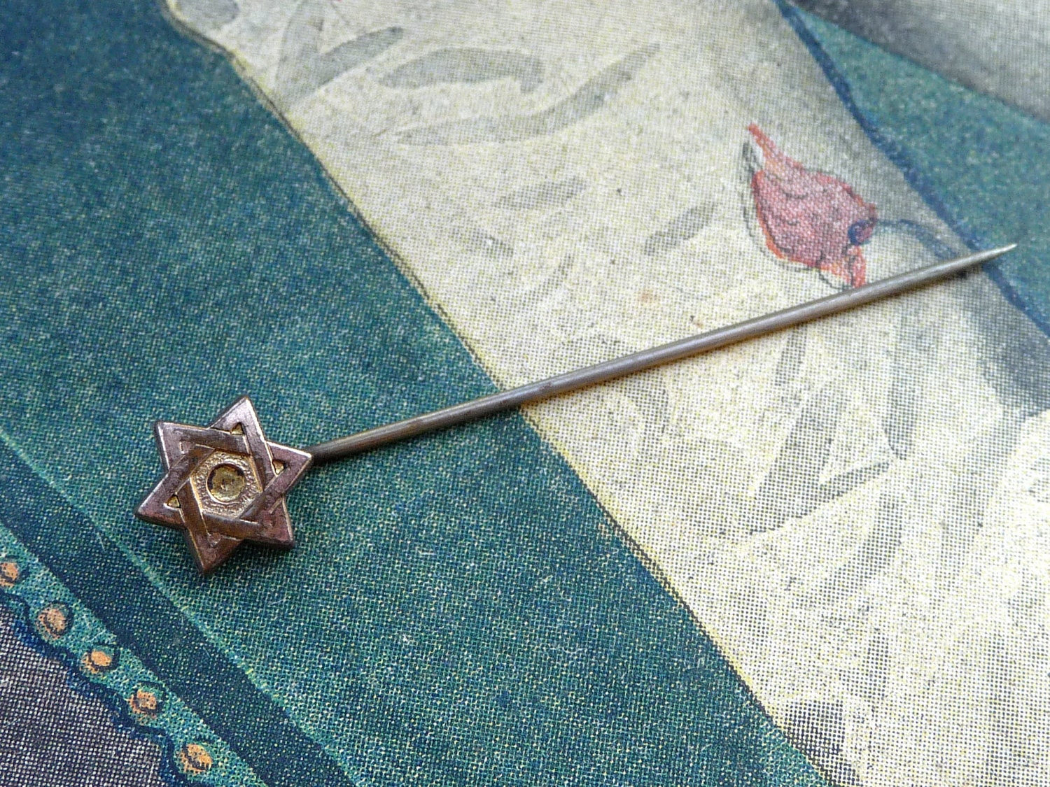 1930 Judaica star neck tie pin brooch
