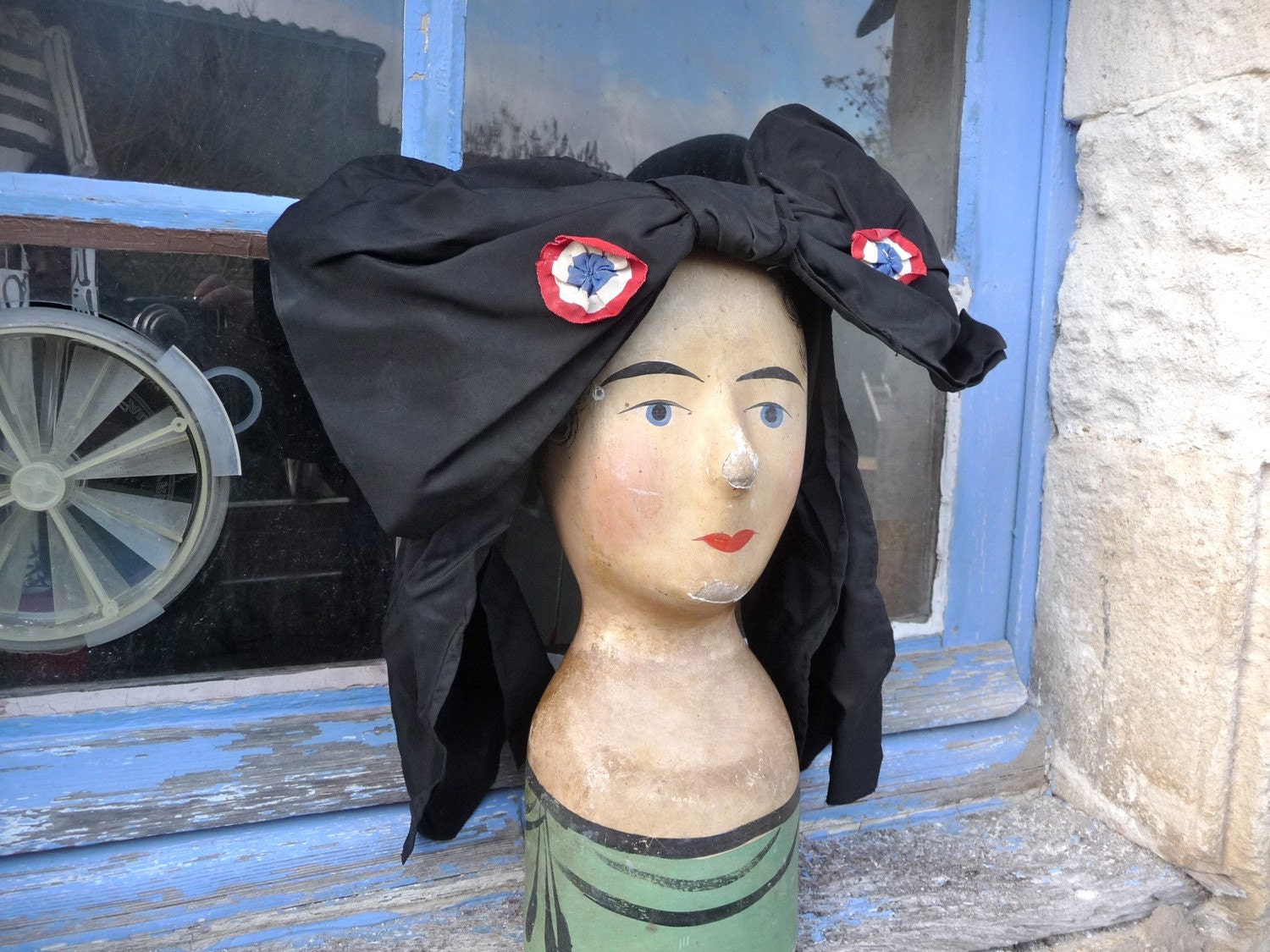 Antique Alsace Bow Hat French regionaliste costum 1900s/1920s