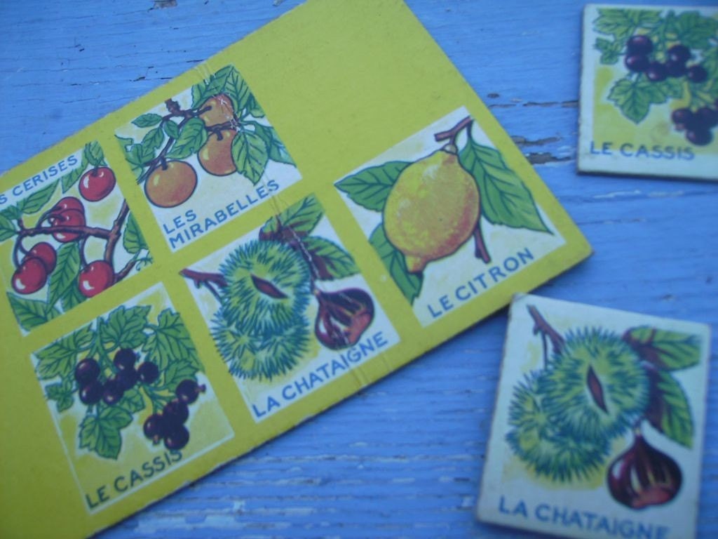 Fruits loto cards game set of 5 paper toy