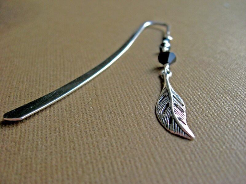 Items similar to Feather Bookmark Shepards Hooks Metal Bookmarks for