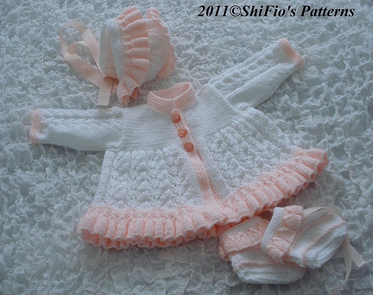 Baby Knitting Pattern Jacket, Hat, Knitting Pattern 2 Sizes DIGITAL DOWNLOAD 188