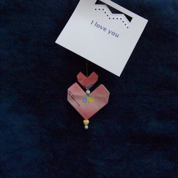 Handmade I Love You Card Origami Hearts Custom Greeting