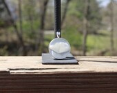 Large Double Breast Milk Pendant in Bezel Stamped Setting.
