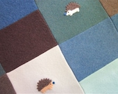 Hedgehogs Repurposed Sweaters Cashmere Baby Blanket Made to Order - Your colors - Upcycled Quilt - Heirloom Baby Boy or Girl Shower Gift