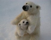 Needle Felted Polar Bear Sculptures by Teddy Bear Review Artist GERRY-Lifelike-Poseable