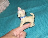 Needle Felted Dog  / Chihuahua animated CHA CHI / poseable by Fiber Artist GERRY