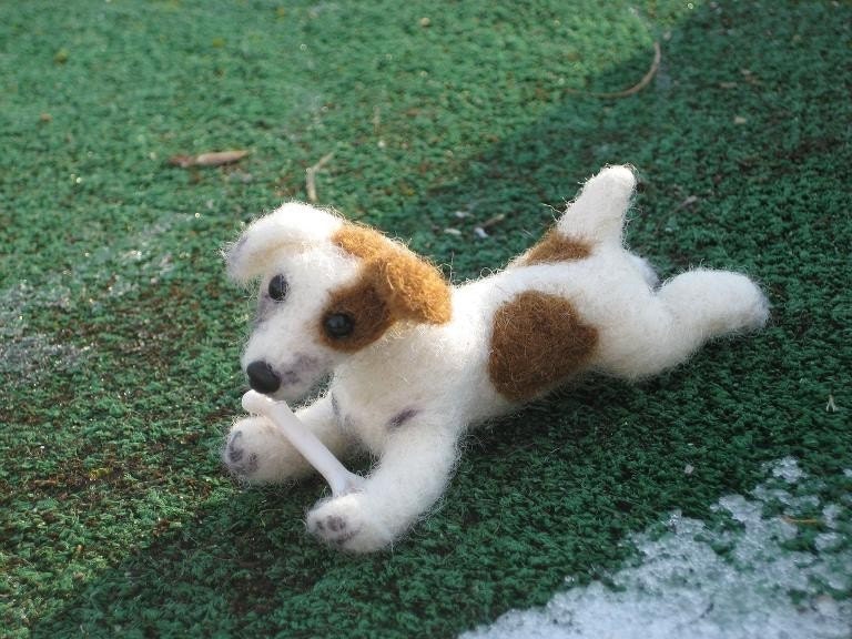 Needle Felted Dog /Custom Miniature Sculpture of your pet Cute