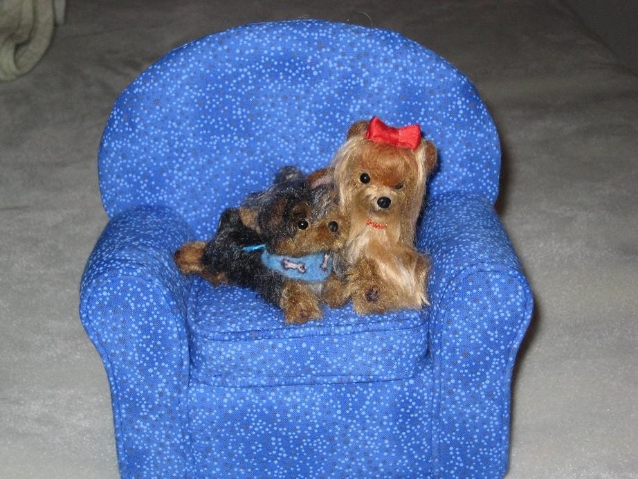 Needle Felted Yorkie Mom and Puppy Dog by Fiber Artist GERRY / the Ultimate Gift