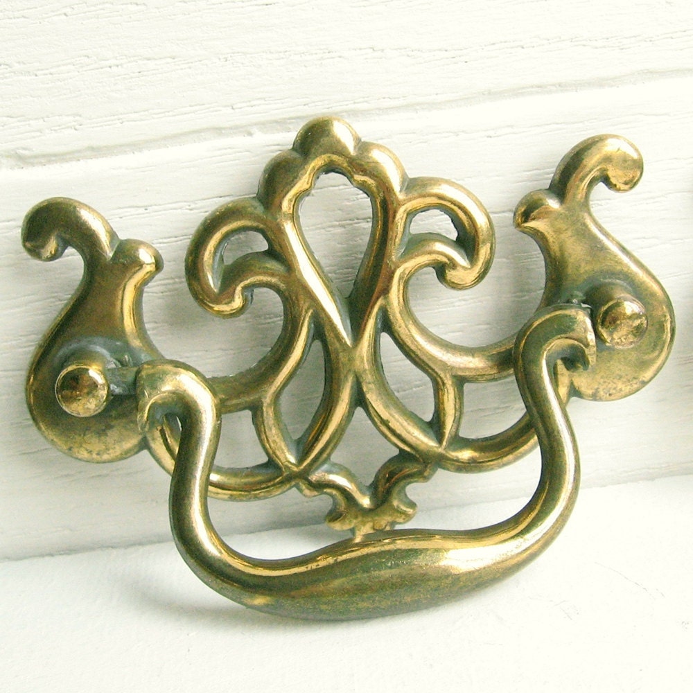 6 Brass Chippendale Style Drawer Pulls by MagiaMia on Etsy
